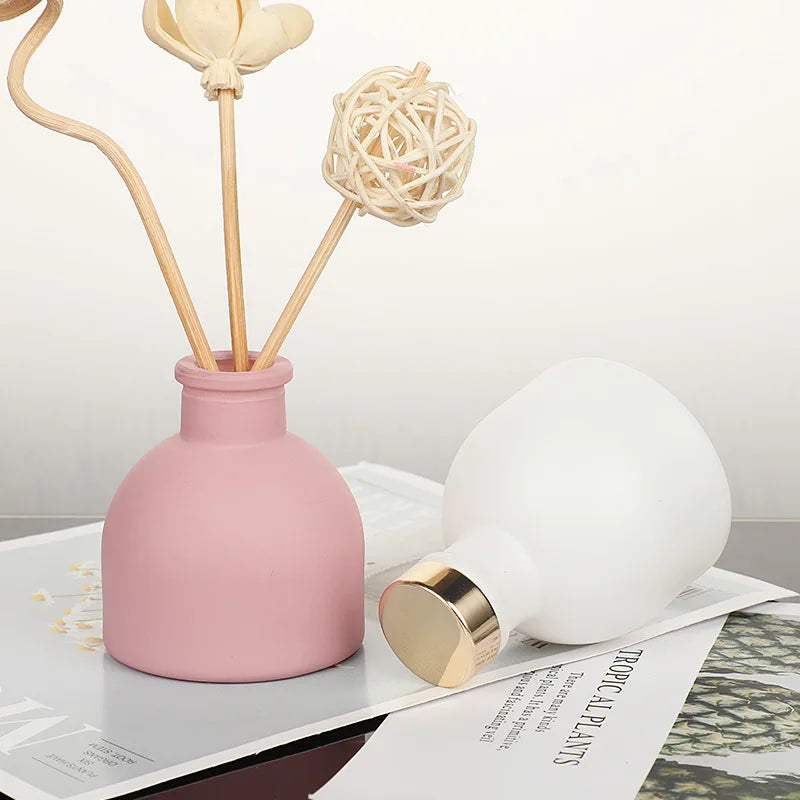 50ml Empty Glass Diffuser Bottle – Pink/White/Yellow/Black for Home Fragrance